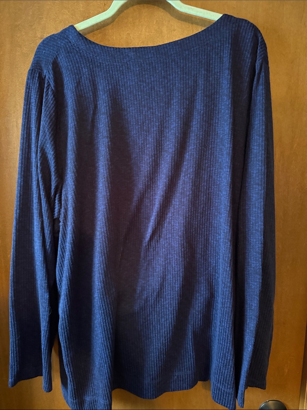 Navy Blue Ribbed PJ Set - Picture 3 of 4